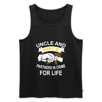 UNCLE AND NIECE BEST PARTNERS IN CRIME FOR LIFE - Männer Premium Bio Tank Top - Schwarz - Vorne - AI Model Male 178 light (178cm)