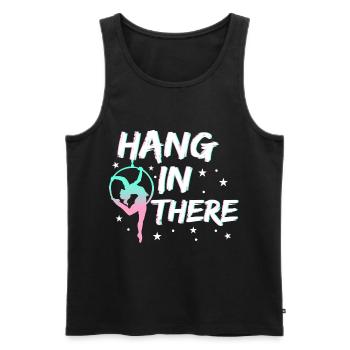 Hang In There Aerial Acrobat Circus Artist Ladies - Men's Premium Organic Tank Top - black - Front - Michal (187cm)