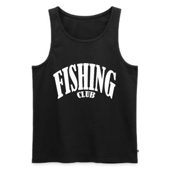 poisson pêcheur pêcheur club de pêche pêche au brochet casquette - Débardeur bio Premium Homme - noir - Devant - AI Model Male 178 light (178cm)