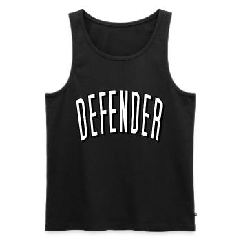defender defense abwehr spieler football shirt cap - Männer Premium Bio Tank Top - Schwarz - Vorne - AI Model Male 178 light (178cm)