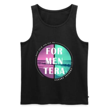 Formentera Sommer Sonne Strand Meer Palmen Party - Männer Premium Bio Tank Top - Schwarz - Vorne - Michal (187cm)