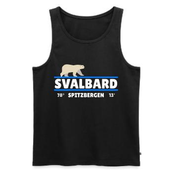 Svalbard Spitsbergen Norway coordinates Polar Bear - Men's Premium Organic Tank Top - black - Front - AI Model Male 178 light (178cm)
