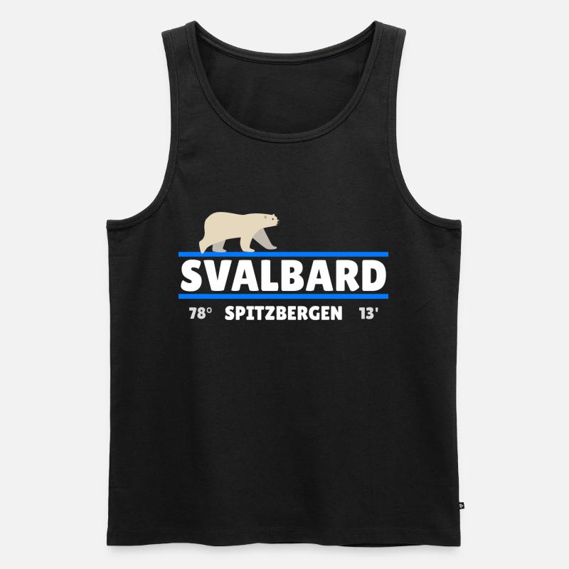 Svalbard Spitsbergen Norvegia coordinate Orso polare - Canottiera ecologica premium da uomo - undefined