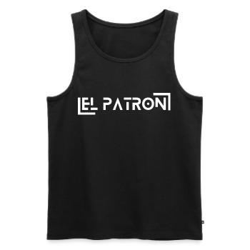 El Patron Lettering – Stylish Saying - Men's Premium Organic Tank Top - black - Front - AI Model Male 178 light (178cm)