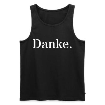 Danke - Männer Premium Bio Tank Top - Schwarz - Vorne - AI Model Male 178 light (178cm)