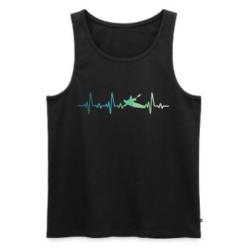 Canoeist Kayak Heartbeat Canoe - Men's Premium Organic Tank Top - black - Front - Michal (187cm)