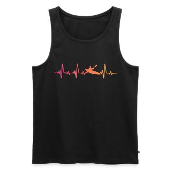 Canoeist Kayak Sunset Heartbeat Canoe - Men's Premium Organic Tank Top - black - Front - Michal (187cm)