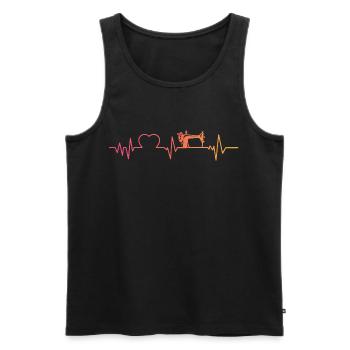 Sewing machine sunset heartbeat sewing - Men's Premium Organic Tank Top - black - Front - Michal (187cm)