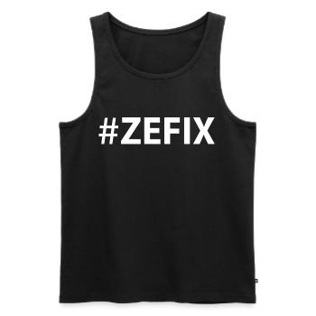#zefix! - Männer Premium Bio Tank Top - Schwarz - Vorne - AI Model Male 178 light (178cm)