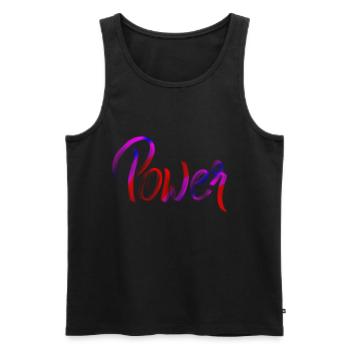 power - Men's Premium Organic Tank Top - black - Front - AI Model Male 178 light (178cm)