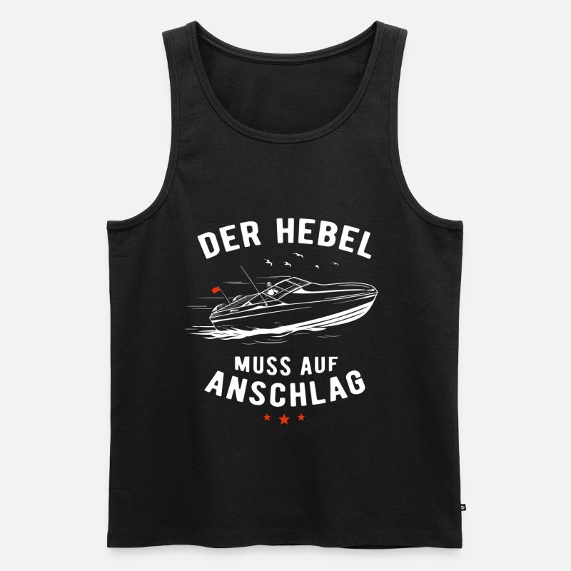 Boot Motorboot Bootfahren Hebel Anschlag Geschenk - Männer Premium Bio Tank Top - Schwarz