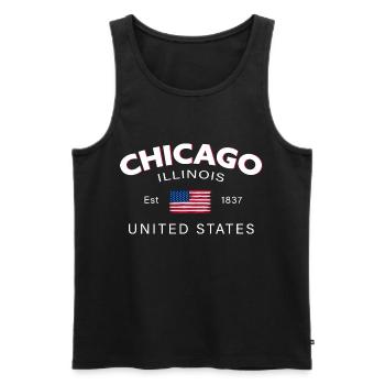 Chicago Illinois United States Flag - Men's Premium Organic Tank Top - black - Front - Michal (187cm)
