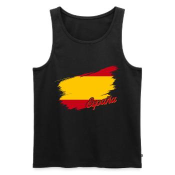 Espana Vintage Flag - Débardeur bio Premium Homme - noir - Devant - AI Model Male 178 light (178cm)
