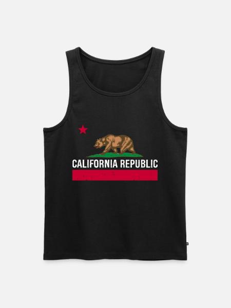 California Republic State Flag - Débardeur bio Premium Homme - noir