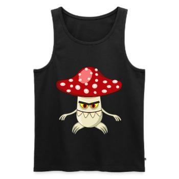 nasty fly agaric t shirt - Men's Premium Organic Tank Top - black - Front - AI Model Male 178 light (178cm)