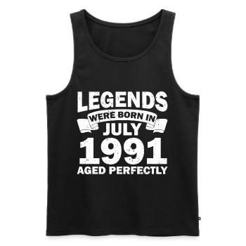 31ème anniversaire Juillet né 1991 Idée cadeau - Débardeur bio Premium Homme - noir - Devant - Michal (187cm)