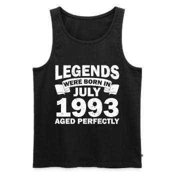 29ème anniversaire Juillet né 1993 Idée cadeau - Débardeur bio Premium Homme - noir - Devant - Michal (187cm)