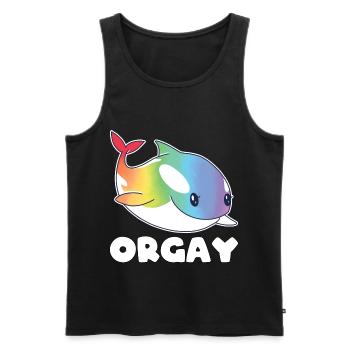 Orca LGBTQ Regenbogen Flagge Geschenk - Männer Premium Bio Tank Top - Schwarz - Vorne - AI Model Male 178 light (178cm)