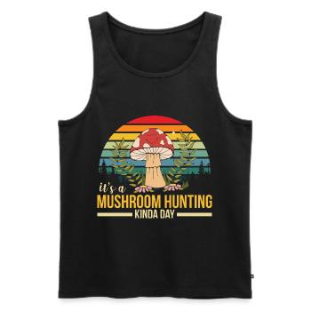 Mushroom pickers and mushroom friends - Men's Premium Organic Tank Top - black - Front - Michal (187cm)
