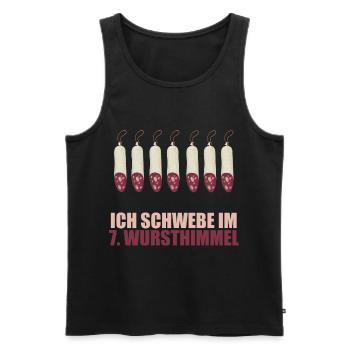 Ich schwebe im 7 Wursthimmel - Männer Premium Bio Tank Top - Schwarz - Vorne - AI Model Male 178 light (178cm)