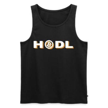 Bitcoin - Hodl - Männer Premium Bio Tank Top - Schwarz - Vorne - AI Model Male 178 light (178cm)