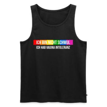 Nicht schwul sondern Vagina Intolerant - Männer Premium Bio Tank Top - Schwarz - Vorne - AI Model Male 178 light (178cm)