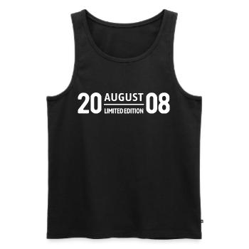 Limited Edition August 2008 Birthday Gift - Men's Premium Organic Tank Top - black - Front - Michal (187cm)