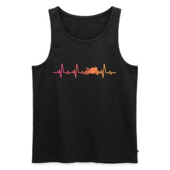 Motorrad-Biker Sunsetheartbeat-Motorrad - Männer Premium Bio Tank Top - Schwarz - Vorne - Michal (187cm)