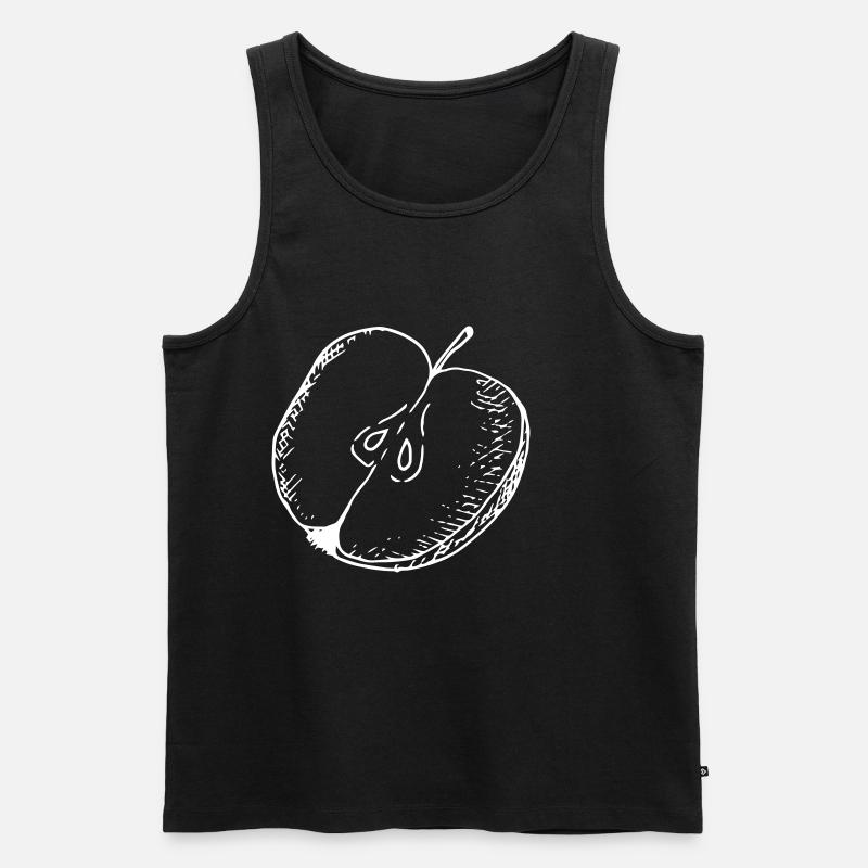Gezeichneter Apfel - Männer Premium Bio Tank Top - Schwarz