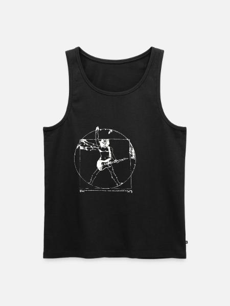Vitruvian Man guitar skjorte Da Vinci guitarist - Herre Premium økologisk tanktop - sort