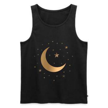 Ciel étoilé - Etoiles et lune - Débardeur bio Premium Homme - noir - Devant - Michal (187cm)