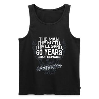 Cadeau pour 60e anniversaire 60 ans de légende - Débardeur bio Premium Homme - noir - Devant - Michal (187cm)
