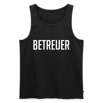 Animateur d’équipe - Débardeur bio Premium Homme - noir - Devant - AI Model Male 178 light (178cm)