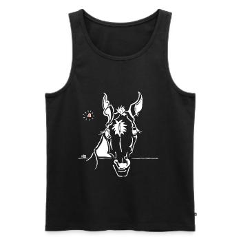 Pferd weiss mit Herz - Männer Premium Bio Tank Top - Schwarz - Vorne - AI Model Male 178 light (178cm)