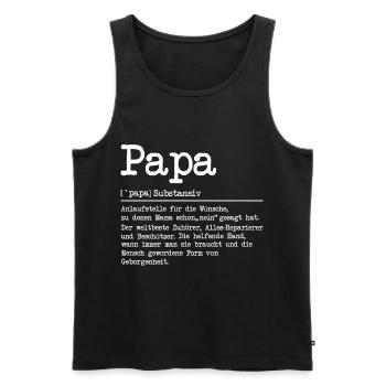 Papa Substantiv Anaufstelle für die Wünsche bei de - Männer Premium Bio Tank Top - Schwarz - Vorne - AI Model Male 178 light (178cm)