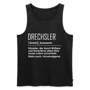 Drechsler Definition - Männer Premium Bio Tank Top - Schwarz - Vorne - Michal (187cm)