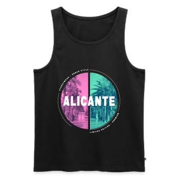 Alicante Espagne Ville Skyline Accueil Amour - Débardeur bio Premium Homme - noir - Devant - Michal (187cm)