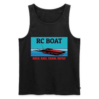 Rc Boat Racing Electric Powerboat Speedboat Race - Men's Premium Organic Tank Top - black - Front - AI Model Male 178 light (178cm)