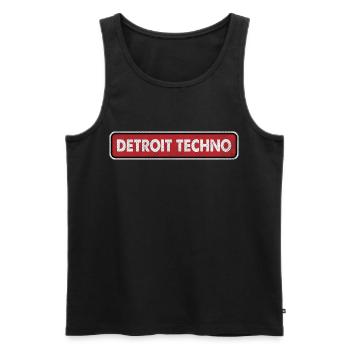 Logo rétro techno de Détroit - Débardeur bio Premium Homme - noir - Devant - AI Model Male 178 light (178cm)