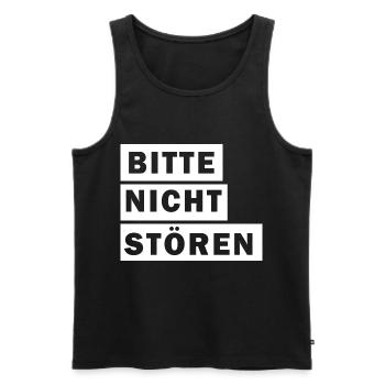 bitte nicht stören - Männer Premium Bio Tank Top - Schwarz - Vorne - AI Model Male 178 light (178cm)
