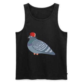 Cool Pigeon Friend - Männer Premium Bio Tank Top - Schwarz - Vorne - AI Model Male 178 light (178cm)