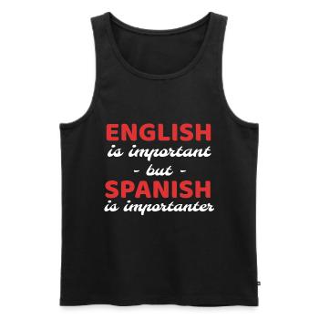 Spain Spanish Spanish Teacher Teacher Teacher - Men's Premium Organic Tank Top - black - Front - AI Model Male 178 light (178cm)