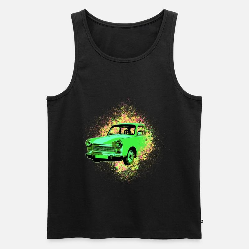 Psychedelic Trabi DDR Pappe | Kultauto - Männer Premium Bio Tank Top - Schwarz