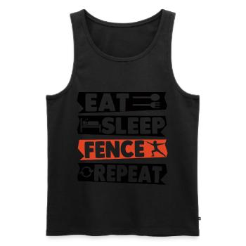 Eat Sleep Fence Repeat - Männer Premium Bio Tank Top - Schwarz - Vorne - AI Model Male 178 light (178cm)