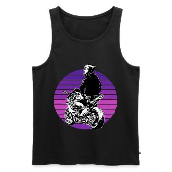 Motorcycle Lifestyle / Motorcycle / Motorcycles biker - Men's Premium Organic Tank Top - black - Front - Michal (187cm)