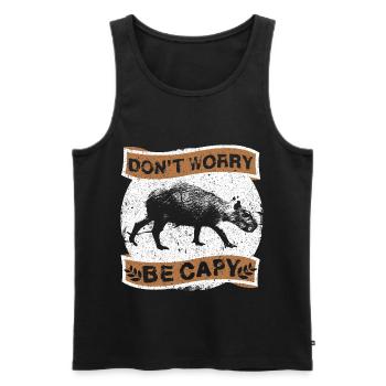 Capybara Cochon d’eau Rongeur - Débardeur bio Premium Homme - noir - Devant - Michal (187cm)