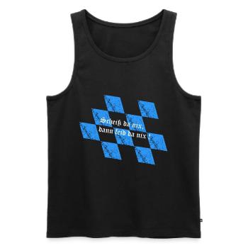 Scheiß da nix - Männer Premium Bio Tank Top - Schwarz - Vorne - Michal (187cm)