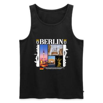 Berlin Deutschland Stadt Skyline Heimat Liebe - Männer Premium Bio Tank Top - Schwarz - Vorne - Michal (187cm)