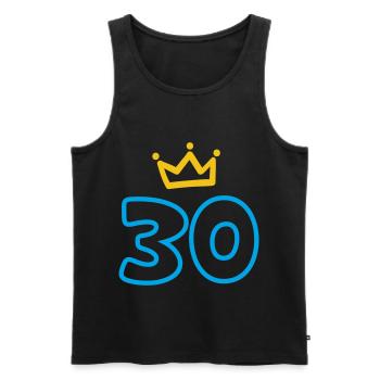 30th birthday Krone 30 years - Men's Premium Organic Tank Top - black - Front - Michal (187cm)
