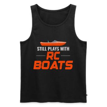 Rc Boat Racing Electric Powerboat Speedboat Race - Men's Premium Organic Tank Top - black - Front - AI Model Male 178 light (178cm)